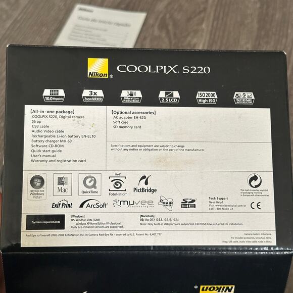 Nikon Coolpix S220 TESTED WORKS 10MP Digital Camera in Plum W/ Original Package - Picture 13 of 14